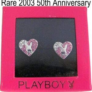 Playboy Earrings Bunny Heart Studs